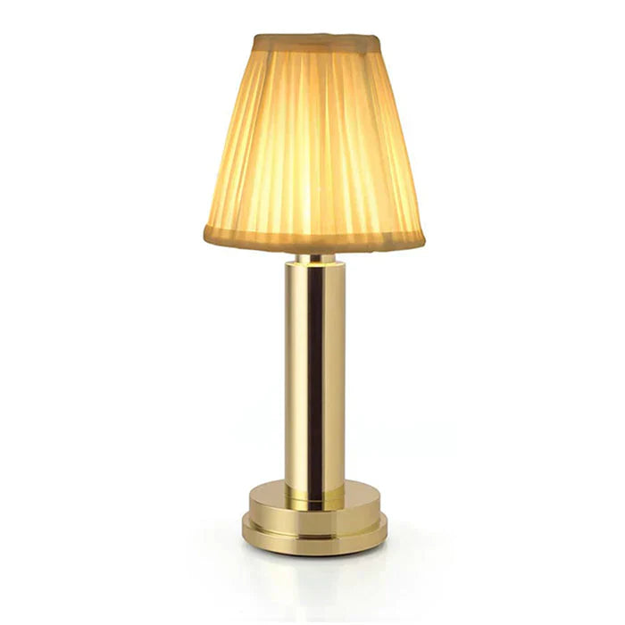 Table Lamp with Gold Base and Fabric Shade
