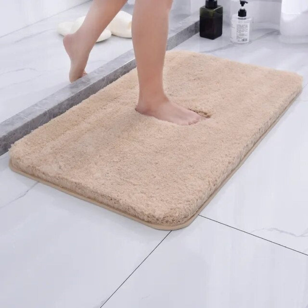 Plush Grey Microfiber Bath Mat – Ultra-Soft Non-Slip Bathroom Rug for Comfort and Safety, 50cm x 80cm 2