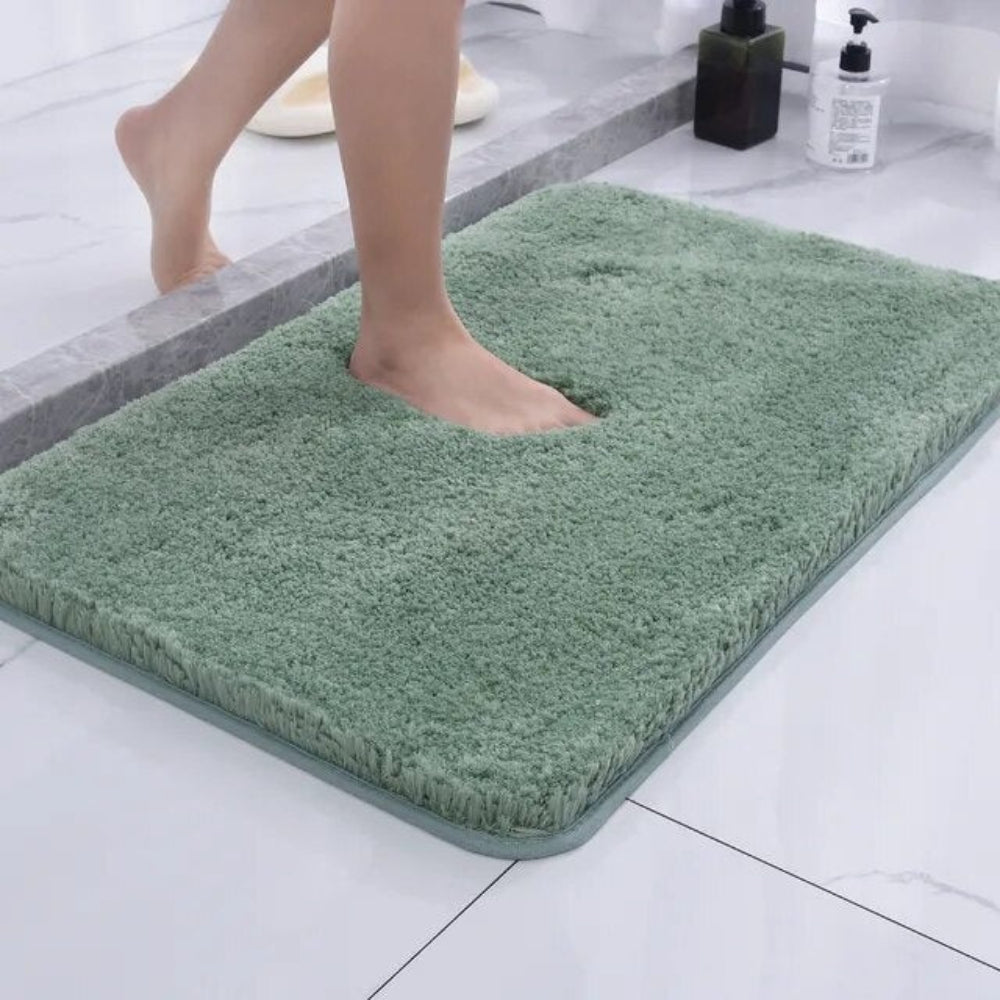 Plush Grey Microfiber Bath Mat – Ultra-Soft Non-Slip Bathroom Rug for Comfort and Safety, 50cm x 80cm 4