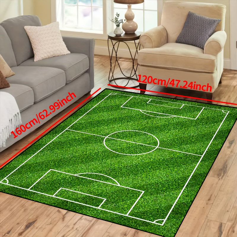 Soccer-Themed Washable Area Rug with Non-Slip Backing – Waterproof Indoor Outdoor Rug for Living Room and Bedroom 5