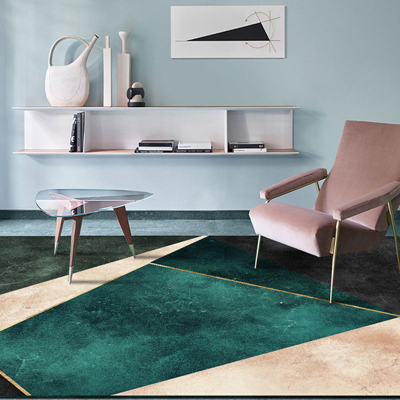 Washable Geometric Area Rug – Modern Polyester Living Room Rug, Pet-Friendly, Multiple Sizes Available 5