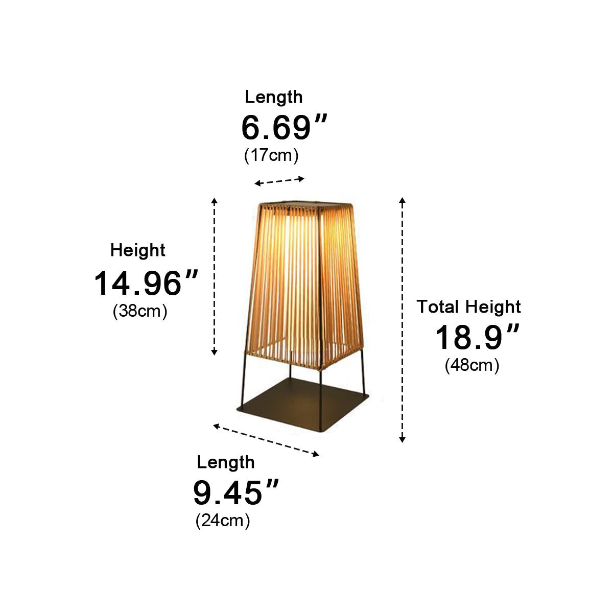 Artisanal Modern Waterproof Rattan LED Outdoor Floor Lamp Lantern