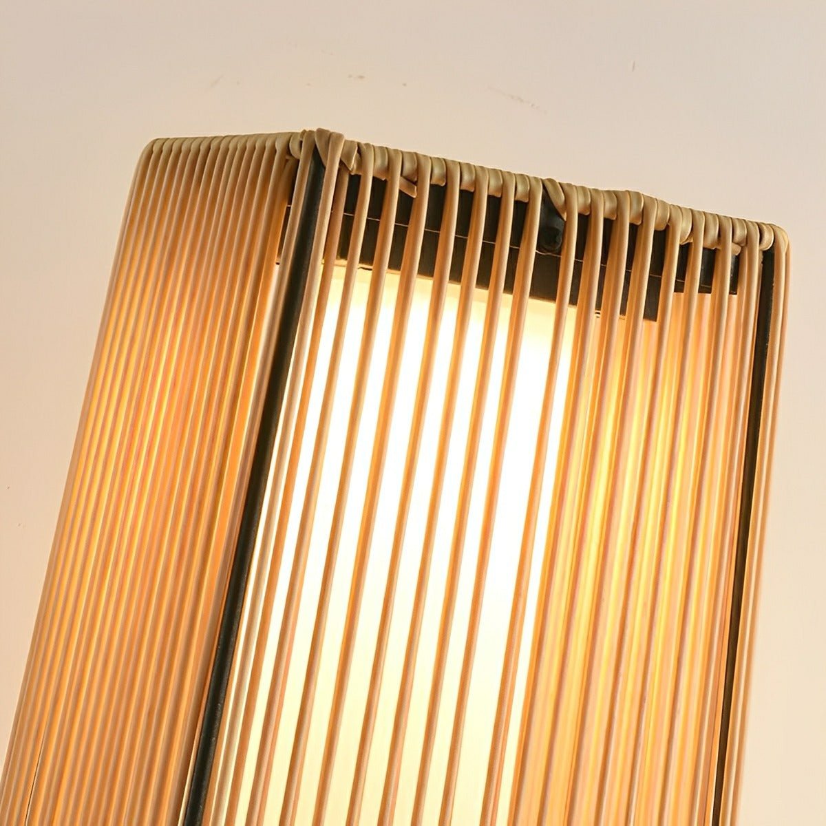 Artisanal Modern Waterproof Rattan LED Outdoor Floor Lamp Lantern