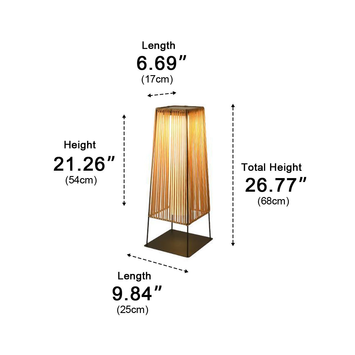 Artisanal Modern Waterproof Rattan LED Outdoor Floor Lamp Lantern