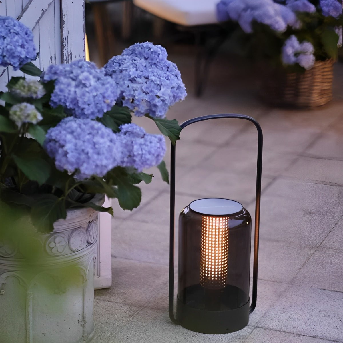 Cylinder Waterproof Solar LED Outdoor Table Floor Lamp