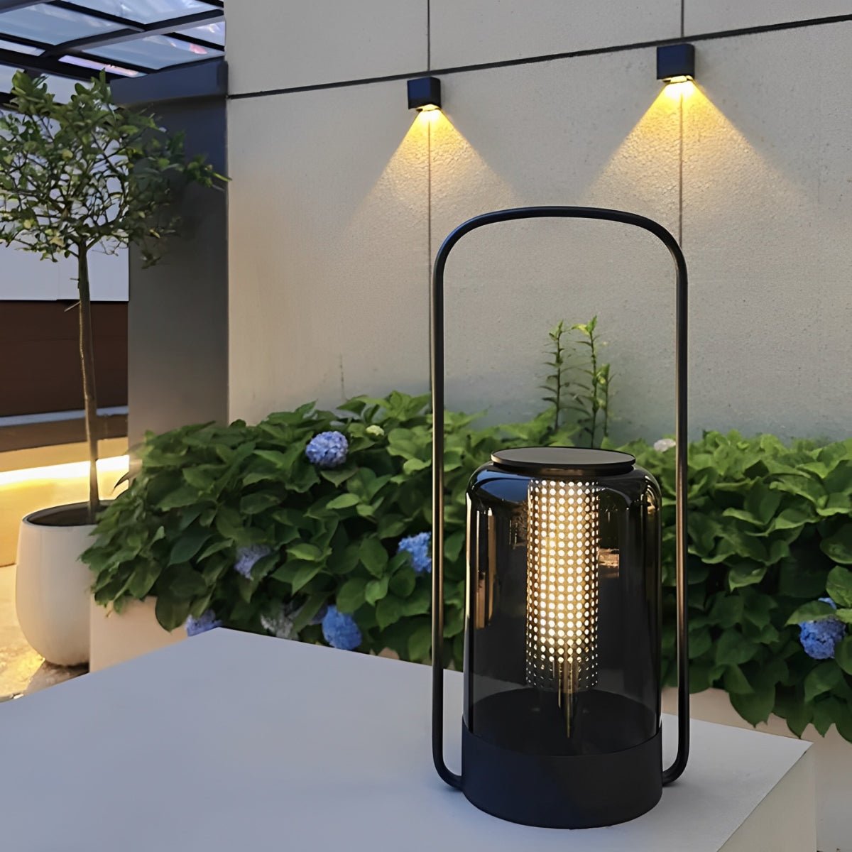Cylinder Waterproof Solar LED Outdoor Table Floor Lamp