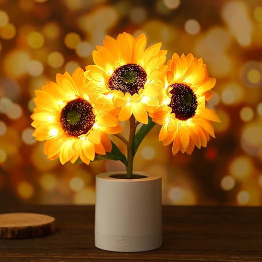 Table Lamp Sunflower LED USB Rechargeable Light