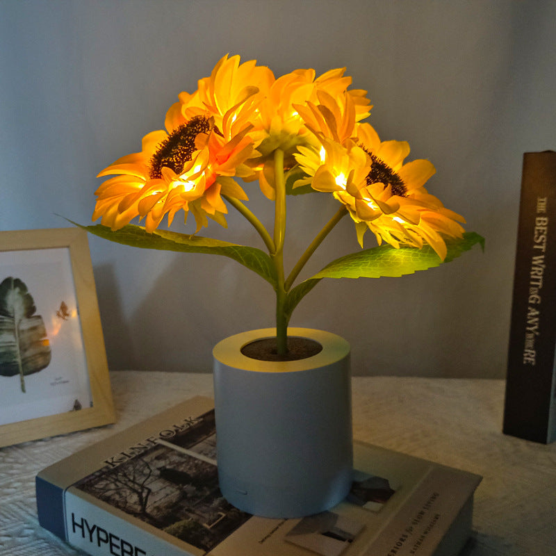 Table Lamp Sunflower LED USB Rechargeable Light