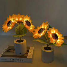 Table Lamp Sunflower LED USB Rechargeable Light