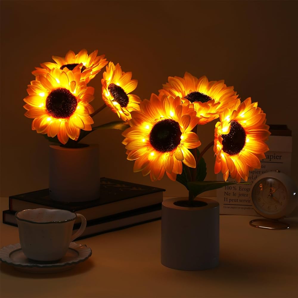 Table Lamp Sunflower LED USB Rechargeable Light
