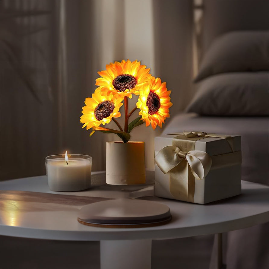 Table Lamp Sunflower LED USB Rechargeable Light