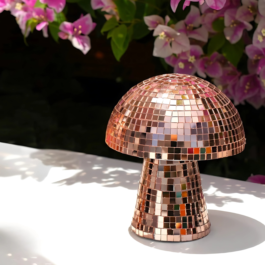 Metallic Disco Table Lamp Mushroom Design