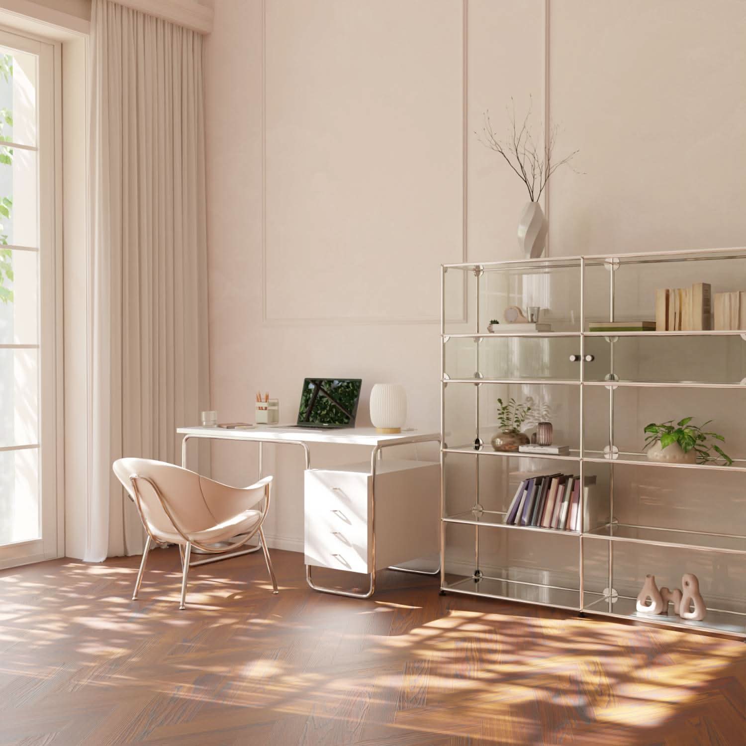 Bedside Lamps White Ribbed Ceramic Wood Base