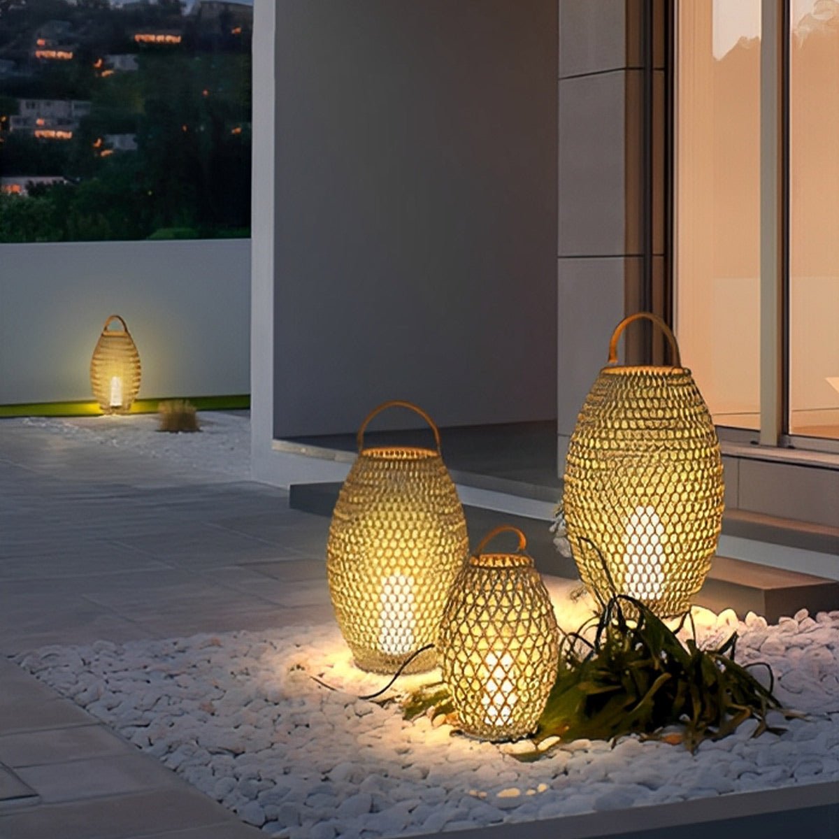 Portable Lanterns Shape Light Waterproof LED Modern Lawn Lamp