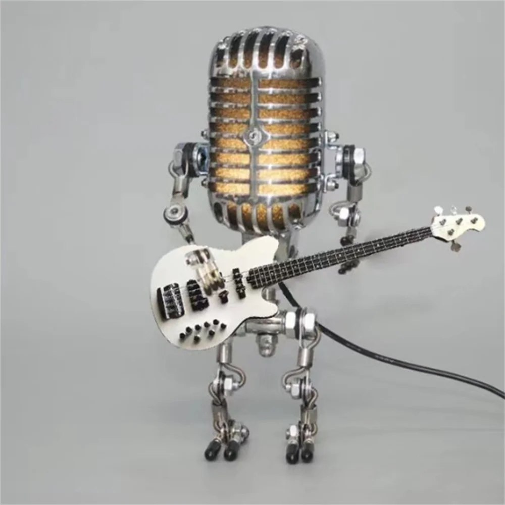 Table Lamp with Industrial Robot Guitar Design