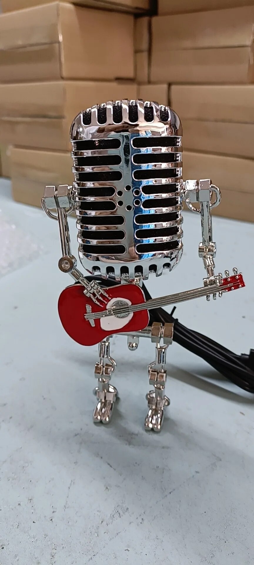 Table Lamp with Industrial Robot Guitar Design