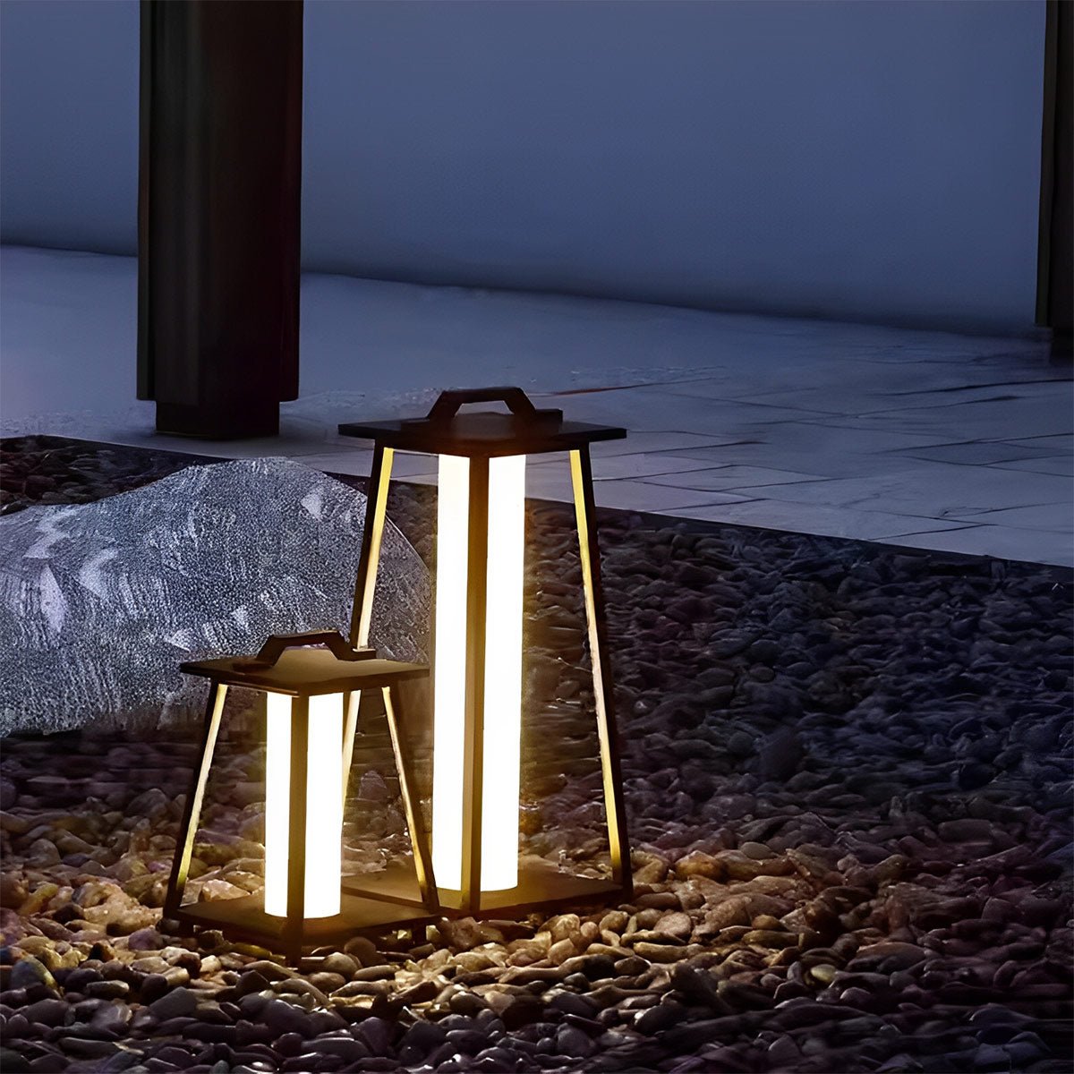 Waterproof Modern Minimalist Geometric LED Outdoor Floor Lamp