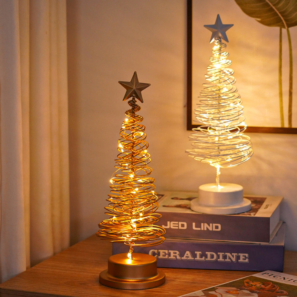 Table Lamp with LED Lights and Metal Tree