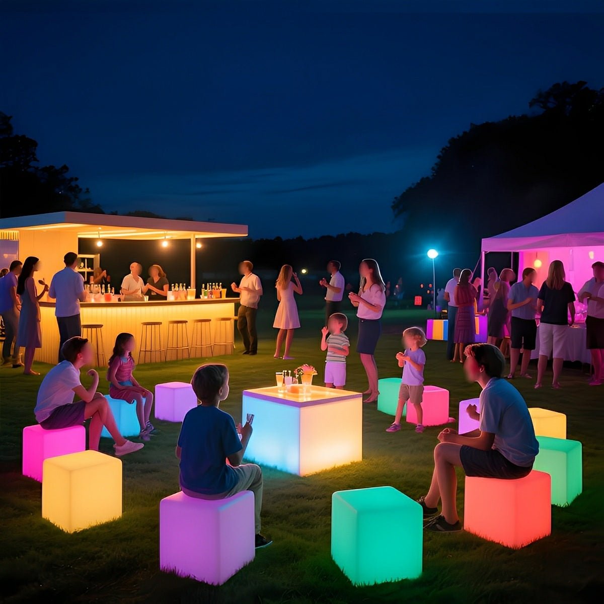 360 ° Modern Minimalist Cube Outdoor Floor Lamp