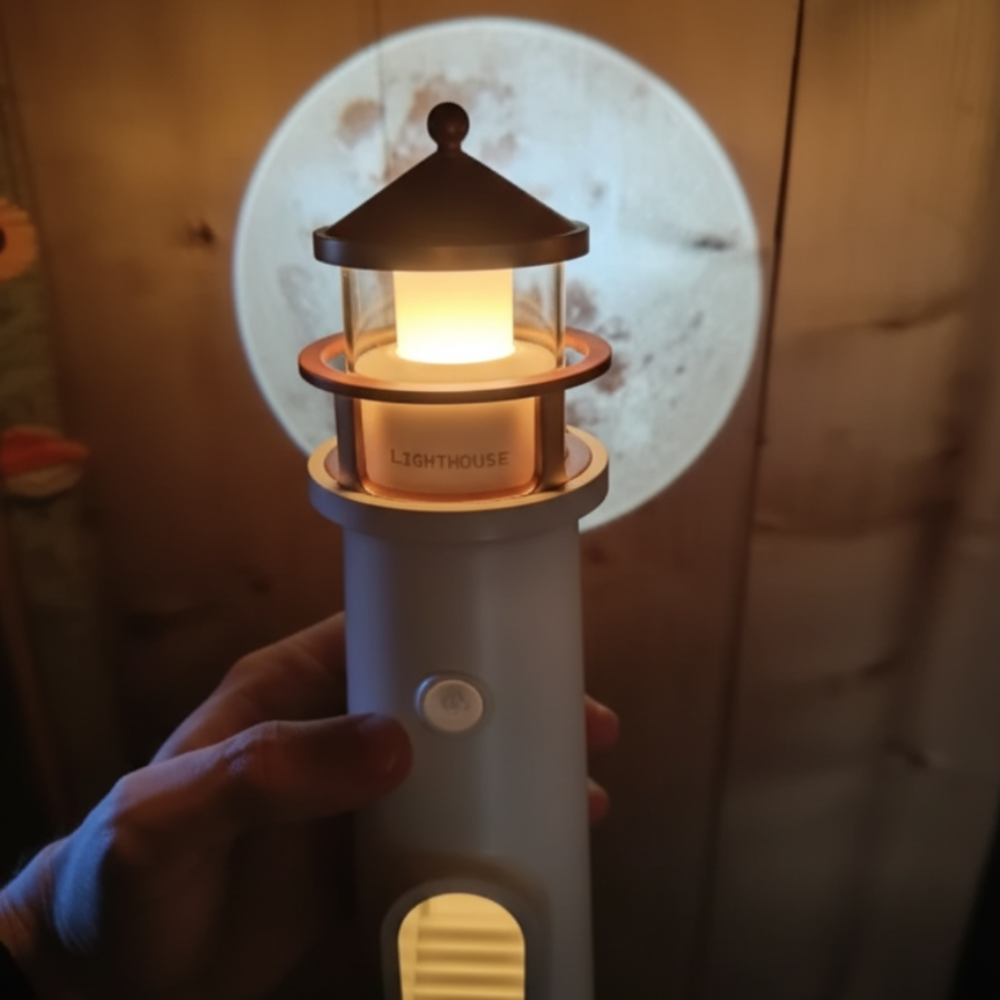 Moon Lamp Lighthouse Projector LED Light Bluetooth Rechargeable