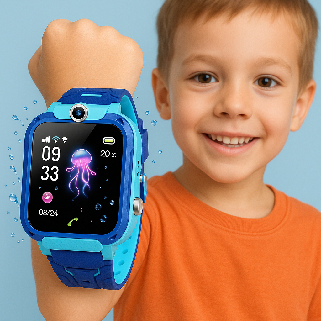 Kids GPS Waterproof Smartwatch with SOS Function and Real-Time Tracking – Durable IP67 Touchscreen for Safety and Fun 0