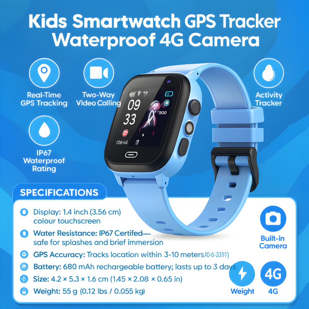 Kids Smartwatch with GPS Tracker, Waterproof 4G Camera, Activity Monitor, and Two-Way Video Calling 2
