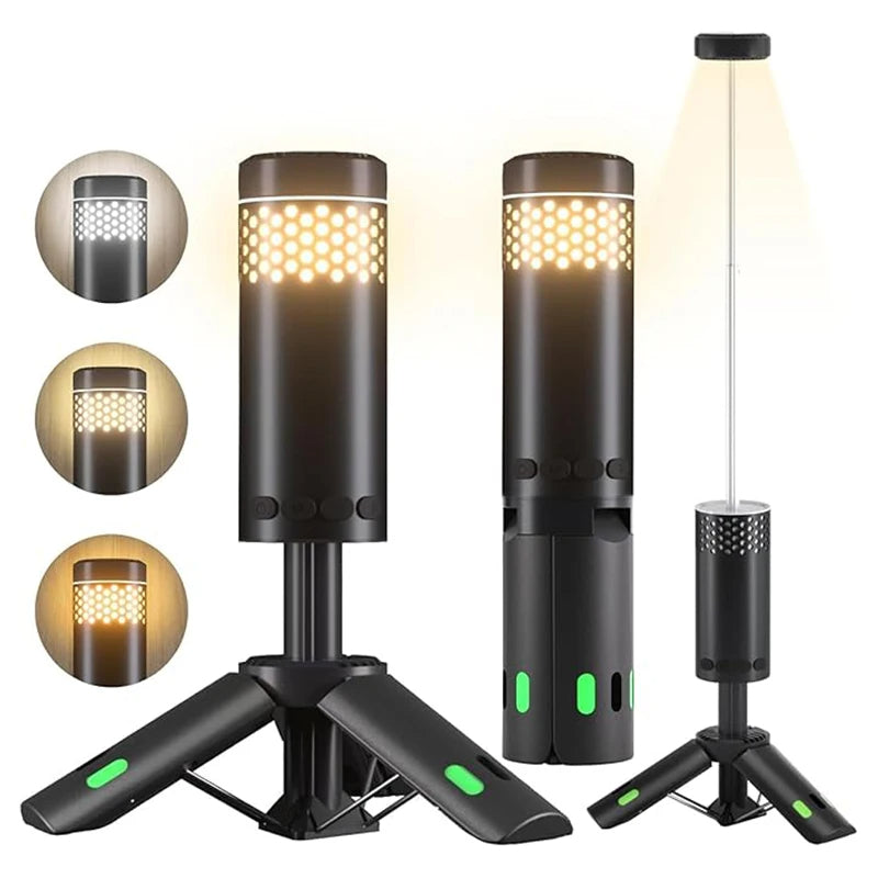 Rechargeable LED Camping Lantern with 10,000mAh Battery, Adjustable Brightness, Magnetic Tripod Base - Best Camping Lights for Outdoors 0