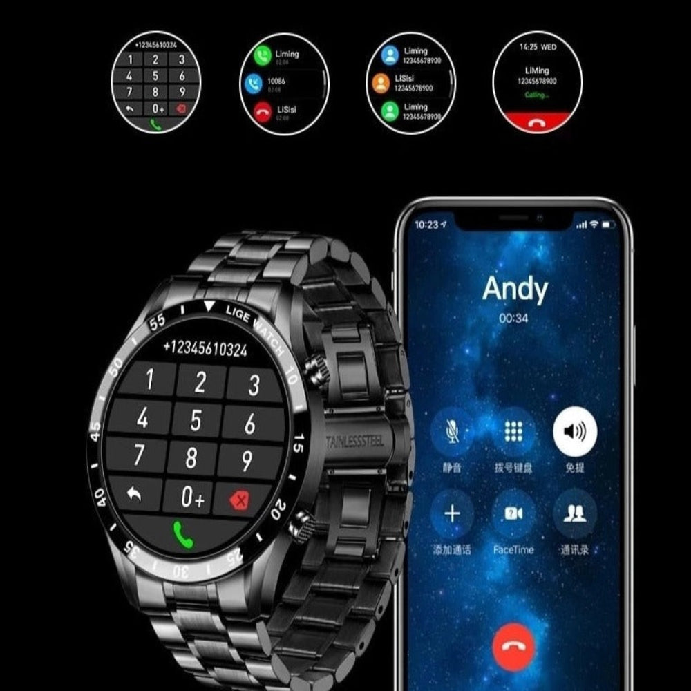Stainless Steel Smartwatch with 4G Connectivity, Health Tracking, AMOLED Display, Water Resistant 4
