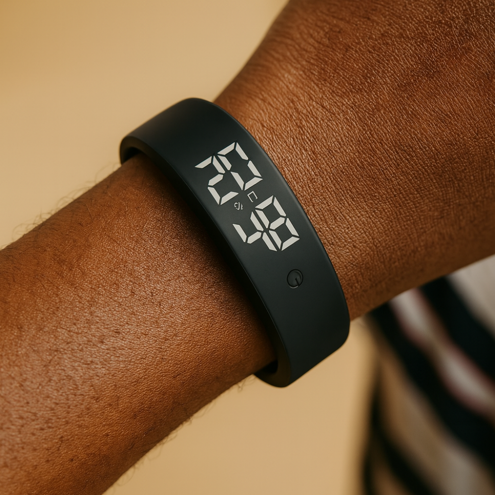 Waterproof Fitness Tracker Smartwatch with Temperature Monitoring and Vibration Alerts - Adjustable Silicone Strap 2