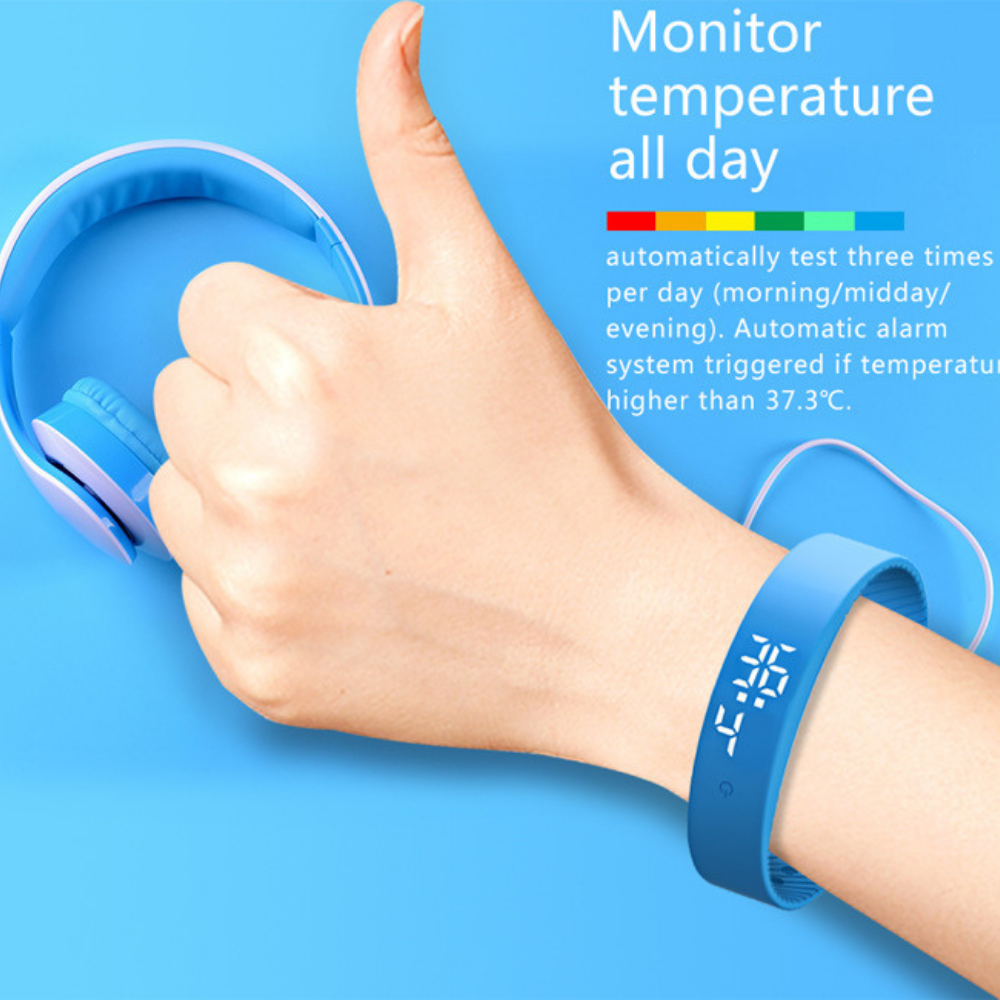 Waterproof Fitness Tracker Smartwatch with Temperature Monitoring and Vibration Alerts - Adjustable Silicone Strap 5