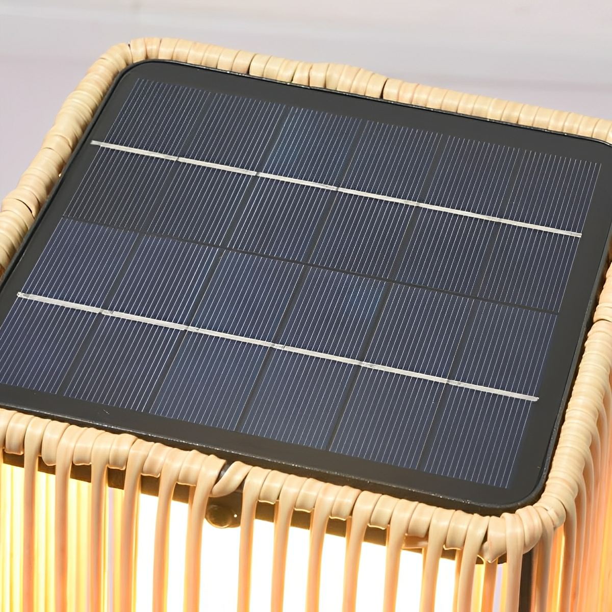 Artisanal Modern Waterproof Rattan LED Outdoor Floor Lamp Lantern