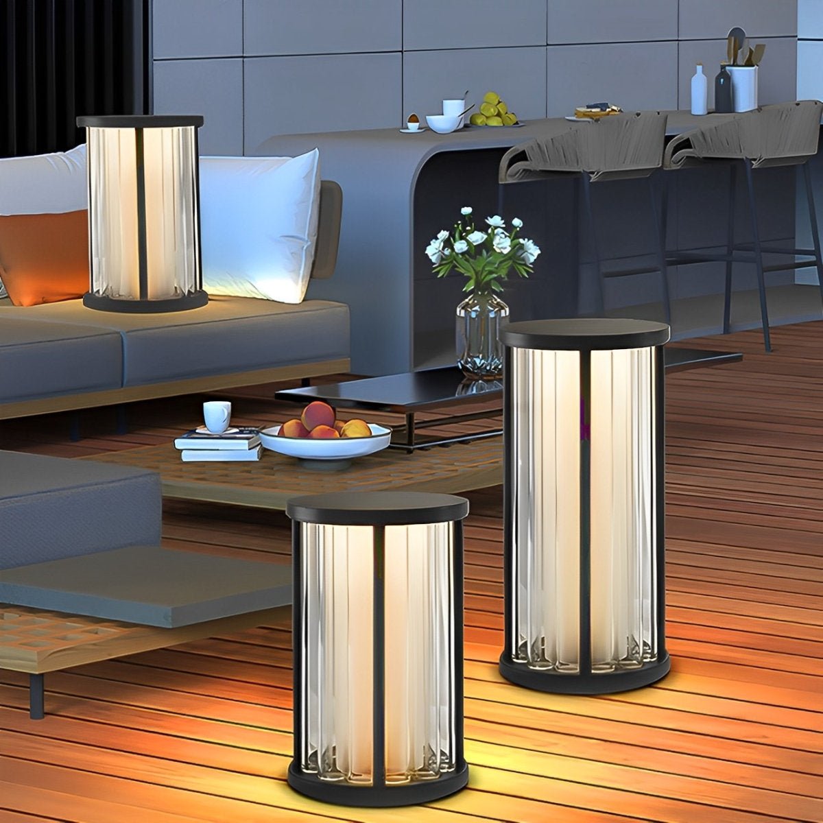 Cylinder Waterproof LED Outdoor Floor Lamp