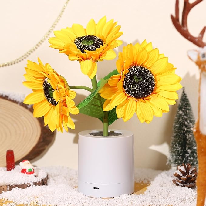 Table Lamp Sunflower LED USB Rechargeable Light