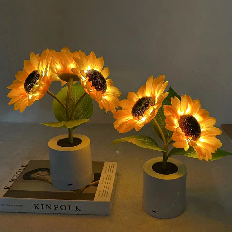 Table Lamp Sunflower LED USB Rechargeable Light