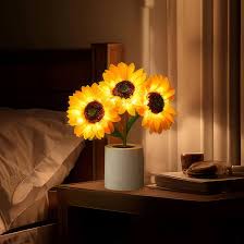 Table Lamp Sunflower LED USB Rechargeable Light