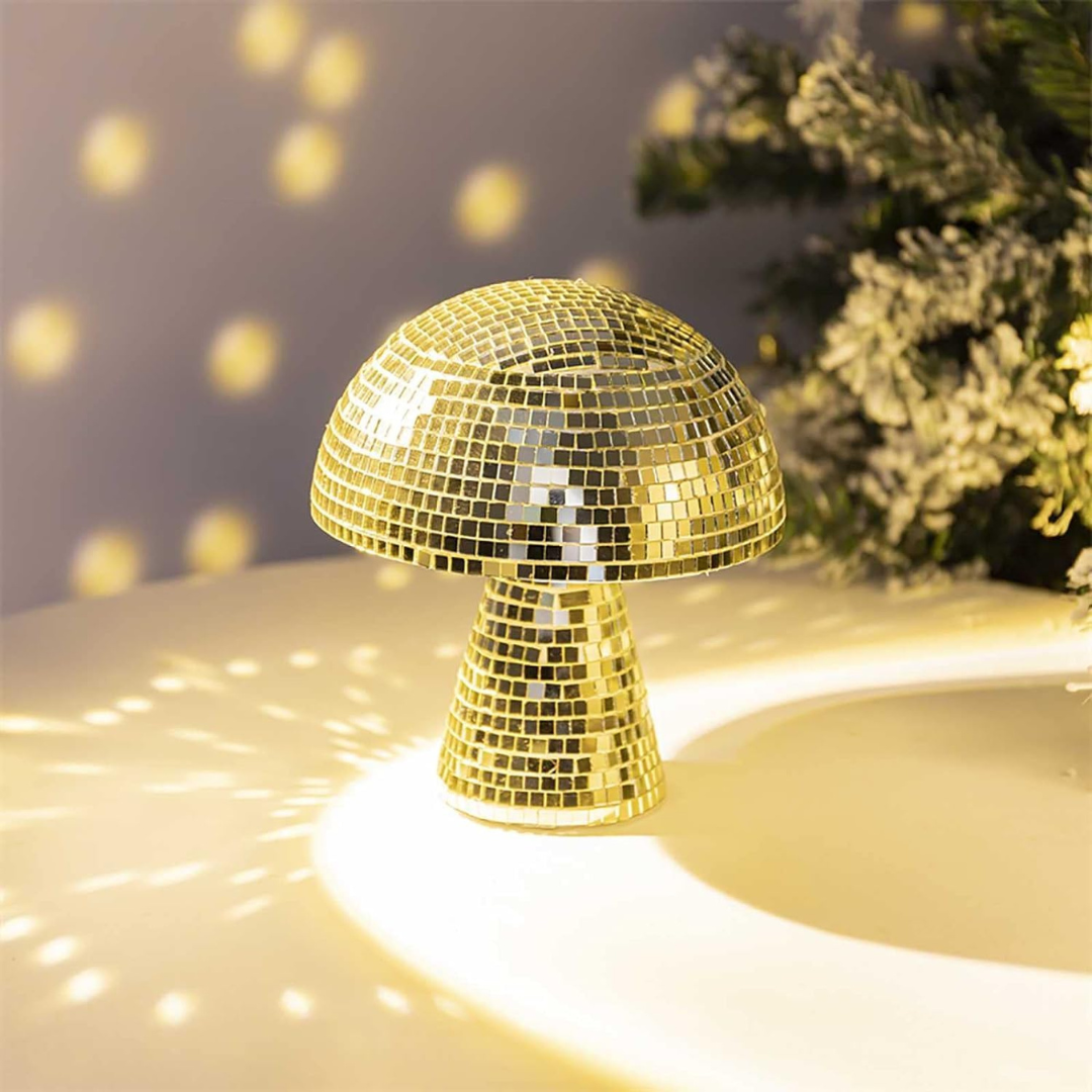Metallic Disco Table Lamp Mushroom Design