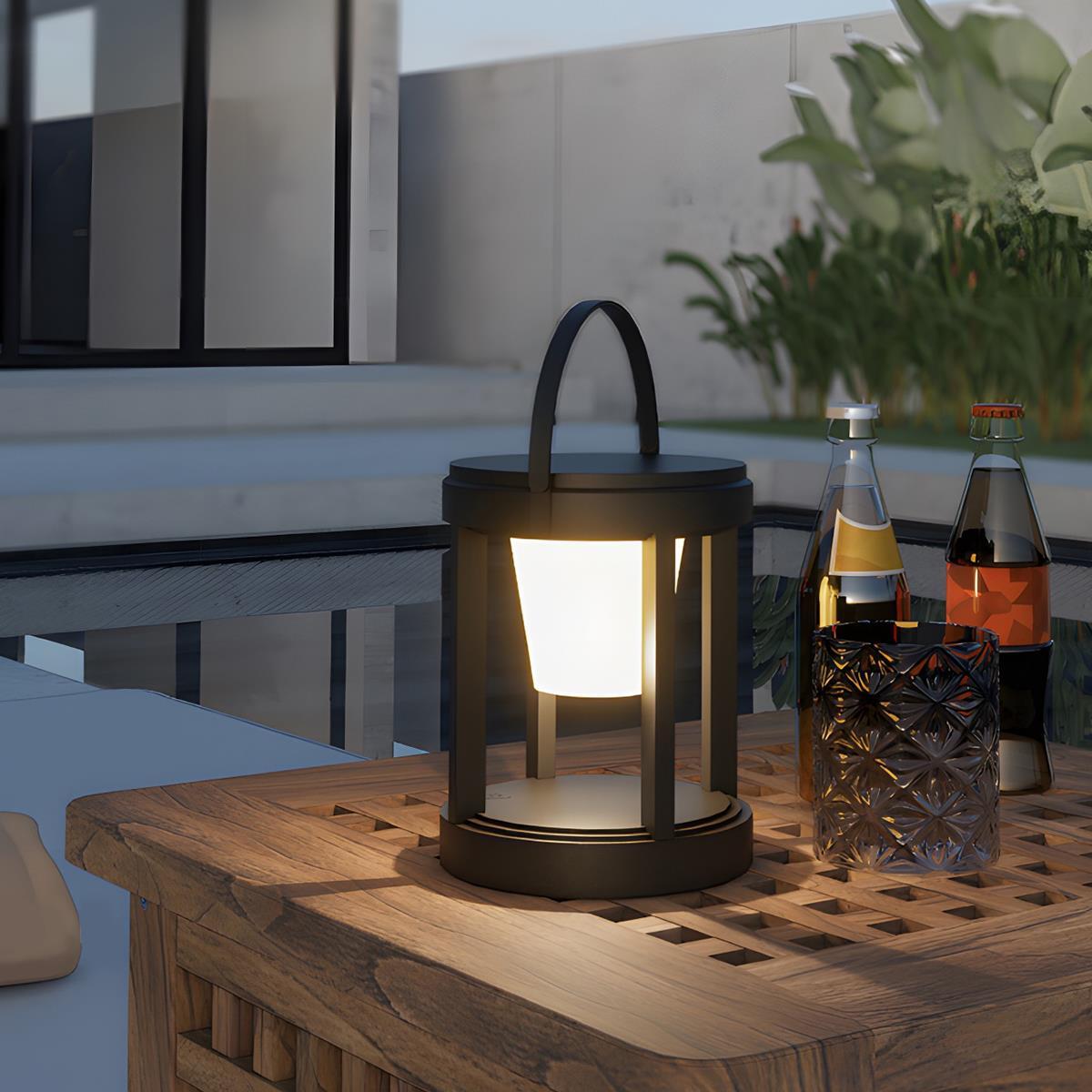 Modern Minimalist Waterproof Solar LED Outdoor Lantern Table Lamp