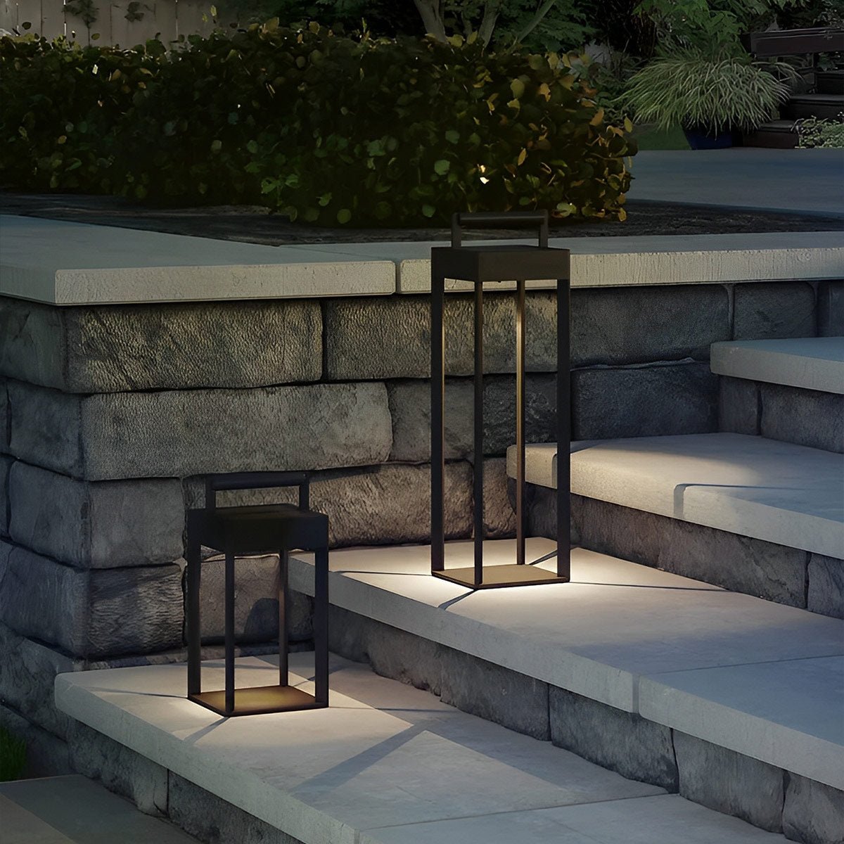 Modern Waterproof Solar&Rechargeable Rectangular LED Outdoor Floor Lamp