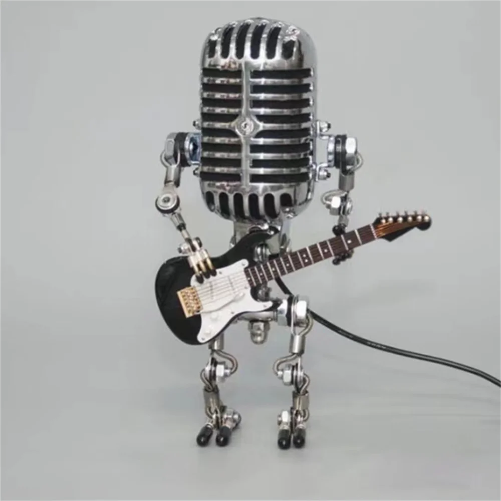 Table Lamp with Industrial Robot Guitar Design