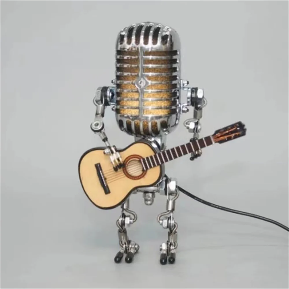 Table Lamp with Industrial Robot Guitar Design