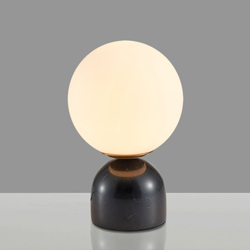 Table Lamp with Glass Globe and Stone Base