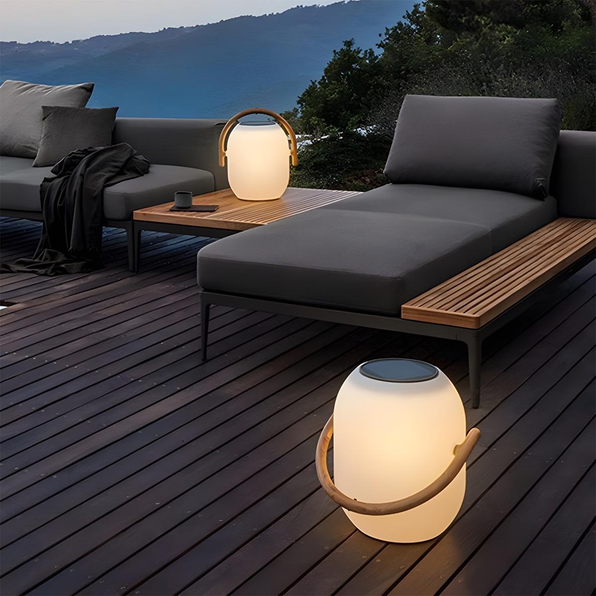Waterproof Solar Oval Outdoor Tabletop Lamp Lanterns